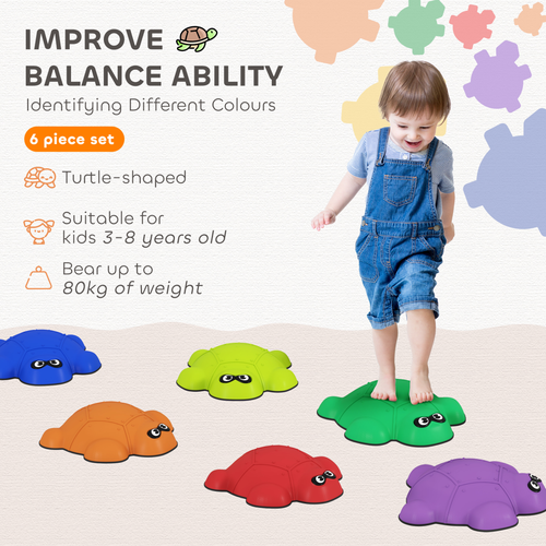 AIYAPLAY 6 PCS Balance Stepping Stones, Stackable River Stones Non-slip Edge