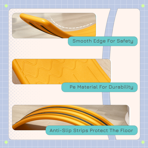 Close-up of anti-slip edge and curved PE surface designed for sensory-friendly gross motor play