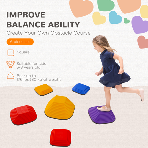 AIYAPLAY Balance Stepping Stones – 6-Piece Sensory Coordination Set,