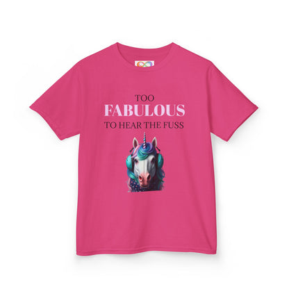 Girls Unicorn Ear Defender Tee – Colourful Cotton T-Shirt for Neurodivergent Joy