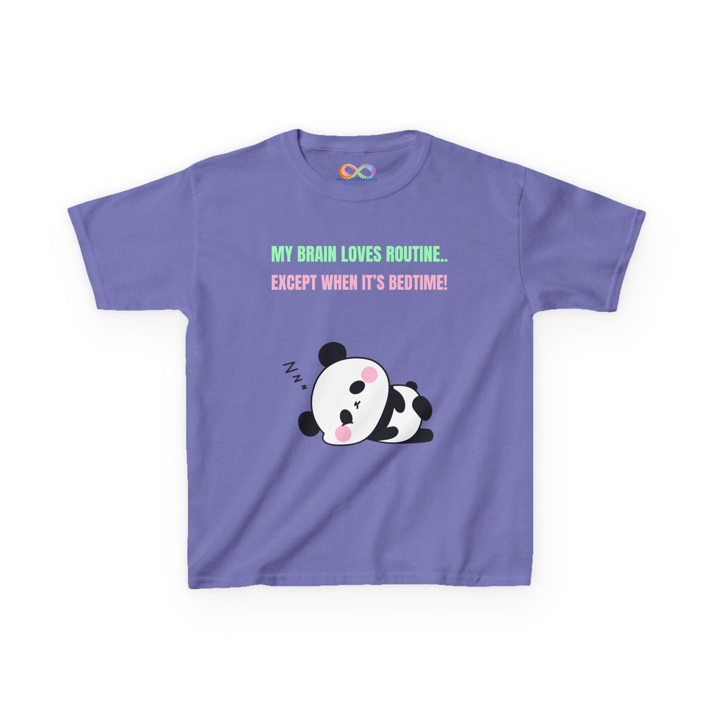 Panda Sleepy Time Kids Tee – Routine-Loving Edition