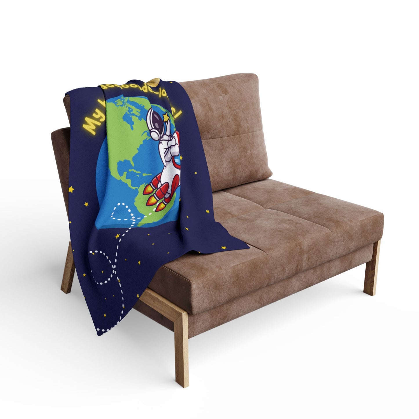 Space Adventure Fleece Blanket – Cozy Polyester Throw for Kids & Neurodivergent Joy