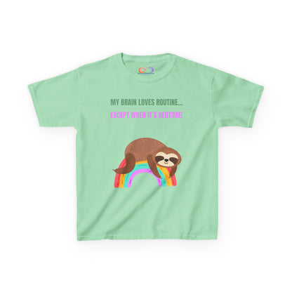 Kids Sloth Tee – Routine-Loving Edition