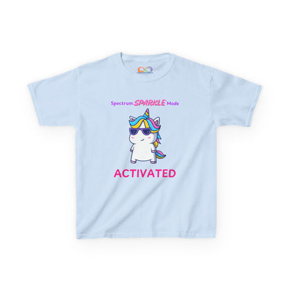 Unicorn Sparkle Mode Kids Tee – Colourful Cotton T-Shirt for Neurodivergent Joy