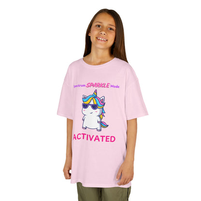 Unicorn Sparkle Mode Kids Tee – Colourful Cotton T-Shirt for Neurodivergent Joy