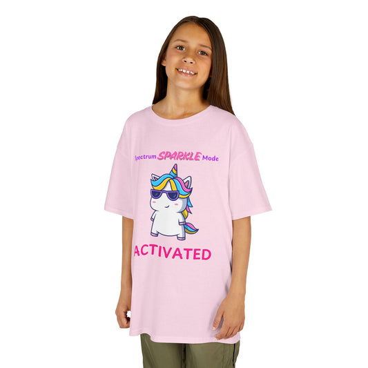 Unicorn Sparkle Mode Kids Tee – Colourful Cotton T-Shirt for Neurodivergent Joy