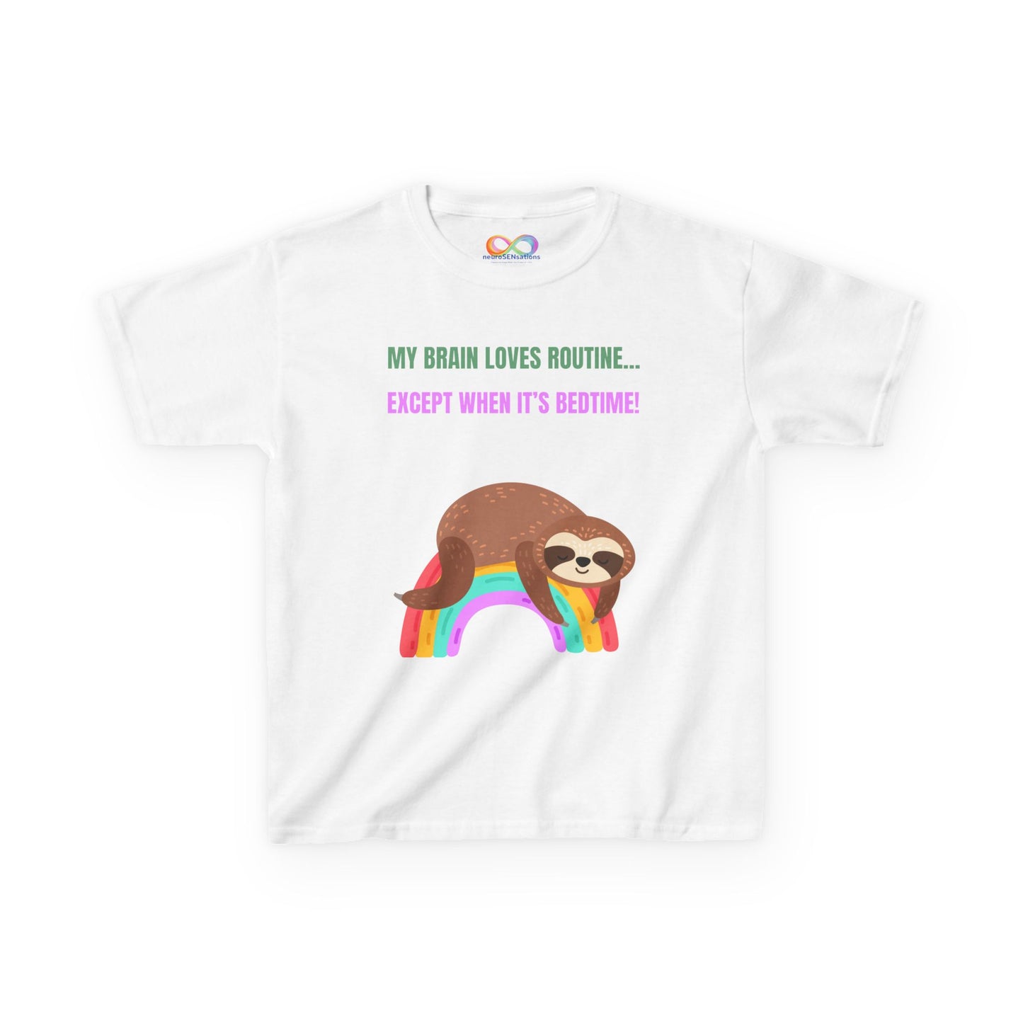 Kids Sloth Tee – Routine-Loving Edition