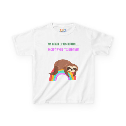 Kids Sloth Tee – Routine-Loving Edition