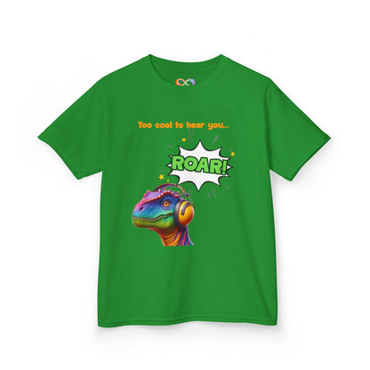 Dino Ear Defender Kids Tee – Sensory-Friendly Cotton T-Shirt for Expressive Style