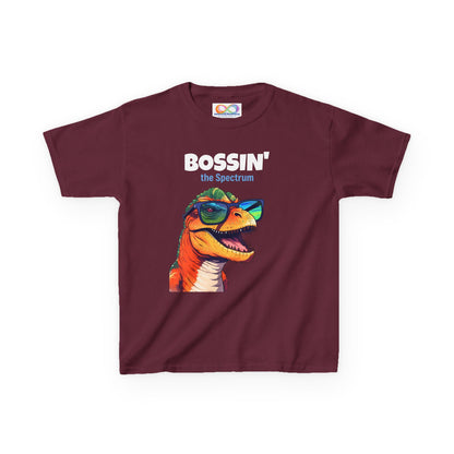 Dino Boss Kids Tee – Colourful Cotton T-Shirt for Neurodivergent Joy