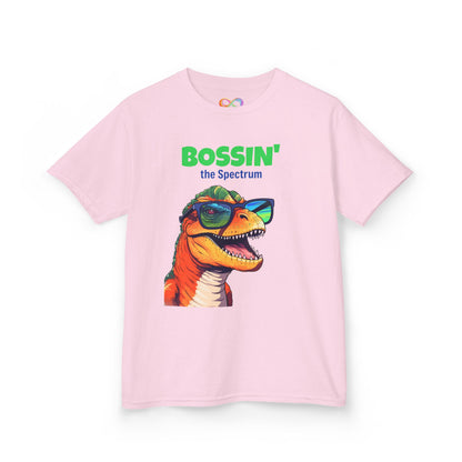 Dino Boss Kids Tee – Colourful Cotton T-Shirt for Neurodivergent Joy