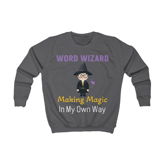 Word Wizard Kids Sweatshirt – Magical Cotton Blend Jumper