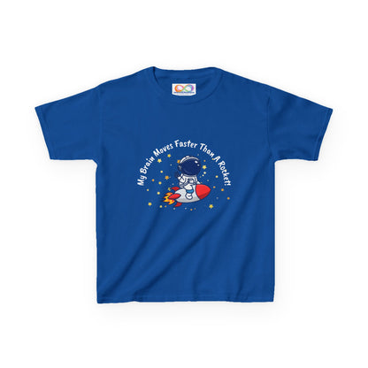 Astronaut Kids Tee – Colourful Cotton T-Shirt for Neurodivergent Joy & Fast-Moving Minds