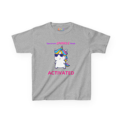 Unicorn Sparkle Mode Kids Tee – Colourful Cotton T-Shirt for Neurodivergent Joy