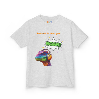 Dino Ear Defender Kids Tee – Sensory-Friendly Cotton T-Shirt for Expressive Style