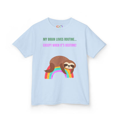 Kids Sloth Tee – Routine-Loving Edition