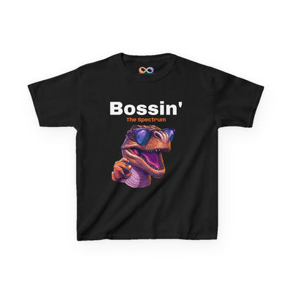 Dinosaur Boss Tee – Colourful Kids Cotton Shirt