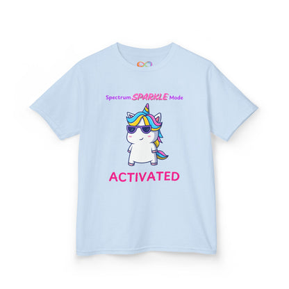 Unicorn Sparkle Mode Kids Tee – Colourful Cotton T-Shirt for Neurodivergent Joy