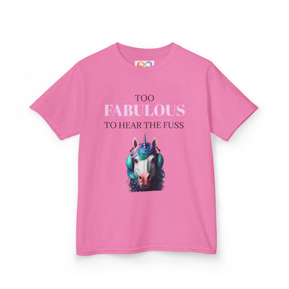 Girls Unicorn Ear Defender Tee – Colourful Cotton T-Shirt for Neurodivergent Joy