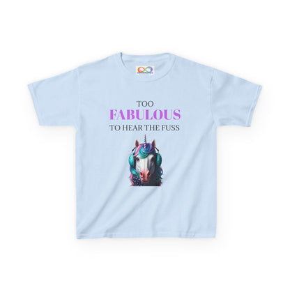 Girls Unicorn Ear Defender Tee – Colourful Cotton T-Shirt for Neurodivergent Joy