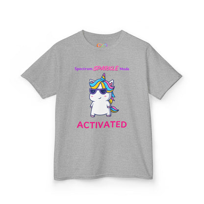 Unicorn Sparkle Mode Kids Tee – Colourful Cotton T-Shirt for Neurodivergent Joy