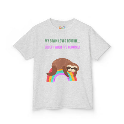 Kids Sloth Tee – Routine-Loving Edition