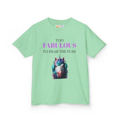 Girls Unicorn Ear Defender Tee – Colourful Cotton T-Shirt for Neurodivergent Joy
