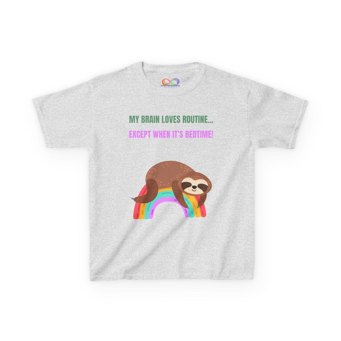 Kids Sloth Tee – Routine-Loving Edition