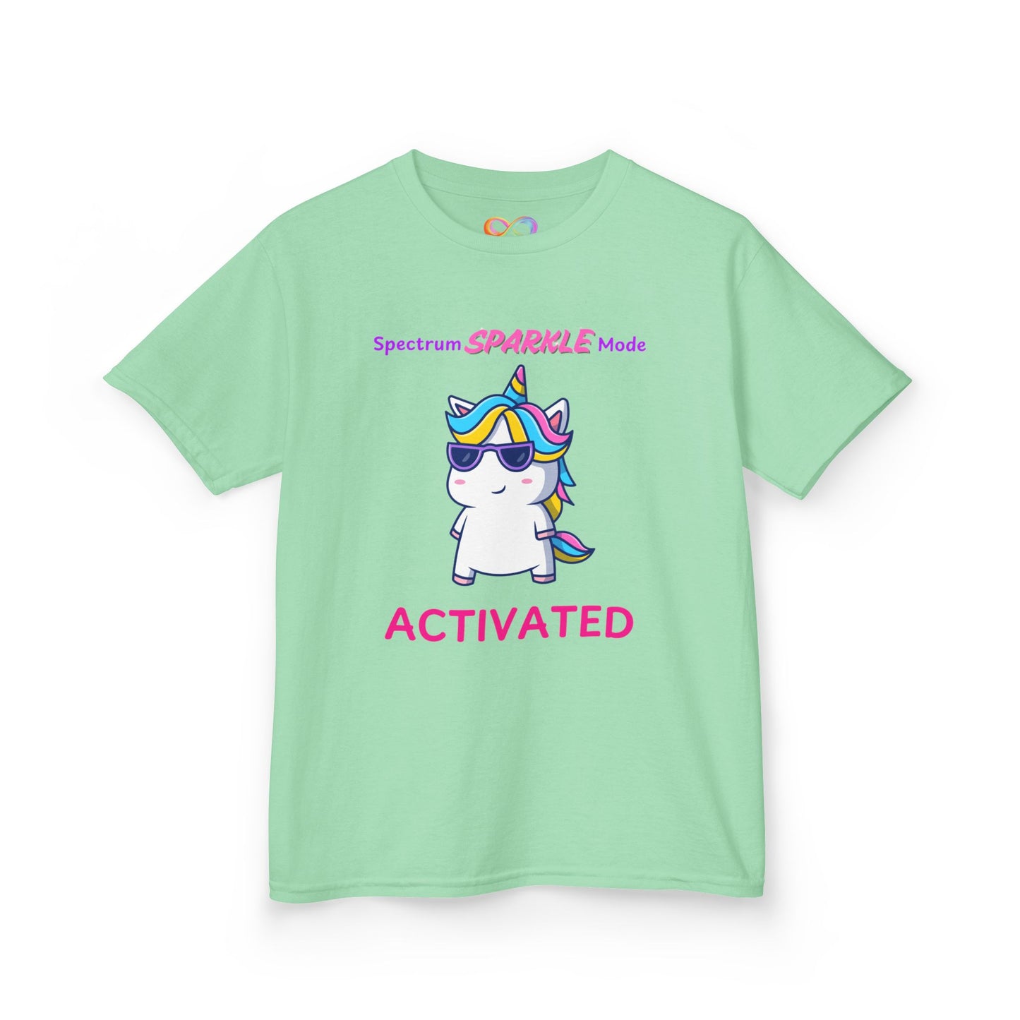 Unicorn Sparkle Mode Kids Tee – Colourful Cotton T-Shirt for Neurodivergent Joy