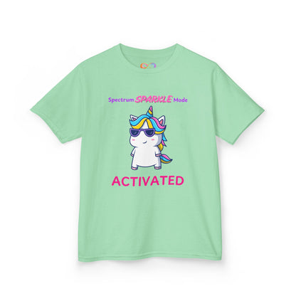 Unicorn Sparkle Mode Kids Tee – Colourful Cotton T-Shirt for Neurodivergent Joy