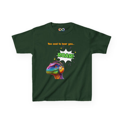 Dino Ear Defender Kids Tee – Sensory-Friendly Cotton T-Shirt for Expressive Style