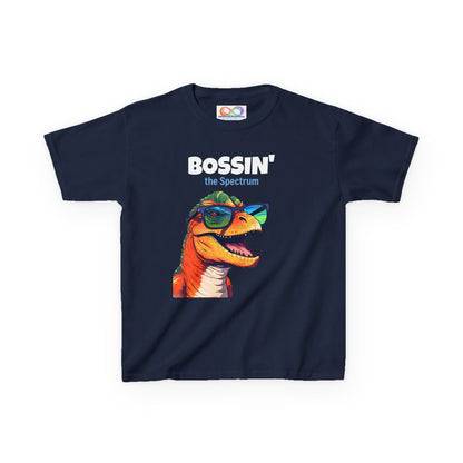 Dino Boss Kids Tee – Colourful Cotton T-Shirt for Neurodivergent Joy