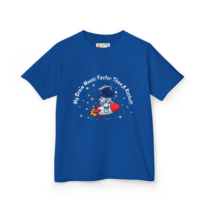 Astronaut Kids Tee – Colourful Cotton T-Shirt for Neurodivergent Joy & Fast-Moving Minds