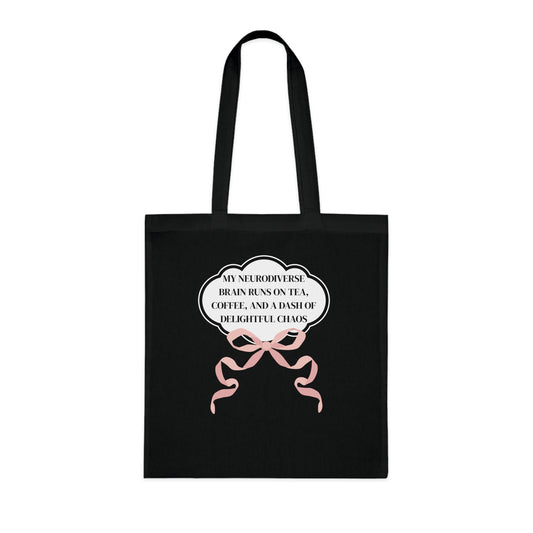 Coffee Lover Tote – Cotton Shoulder Bag Celebrating Neurodivergent Joy