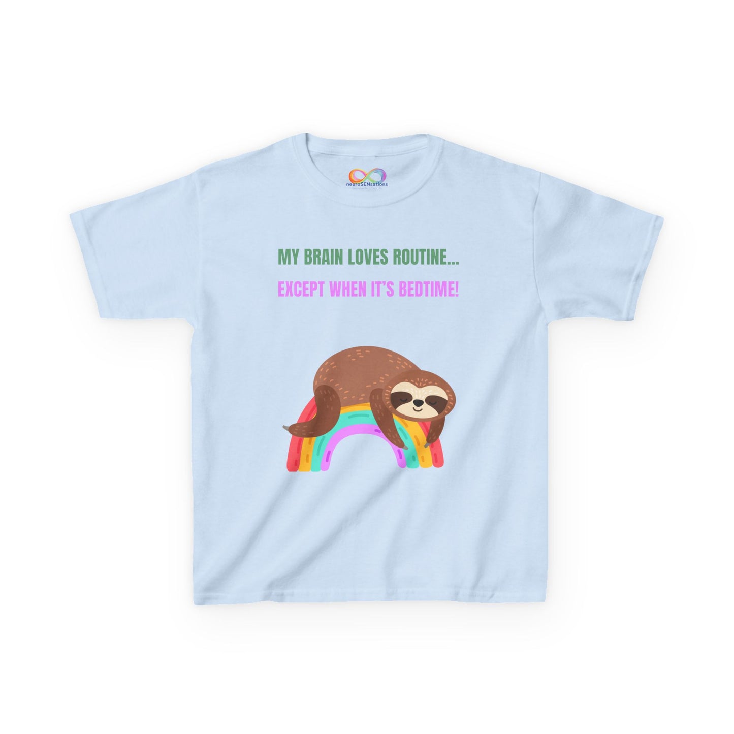 Kids Sloth Tee – Routine-Loving Edition