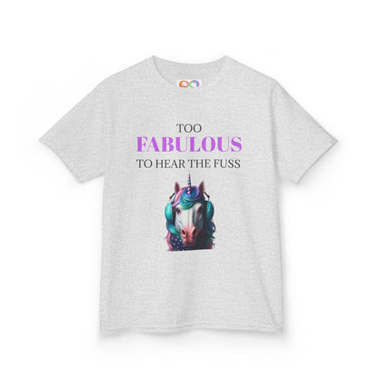 Girls Unicorn Ear Defender Tee – Colourful Cotton T-Shirt for Neurodivergent Joy
