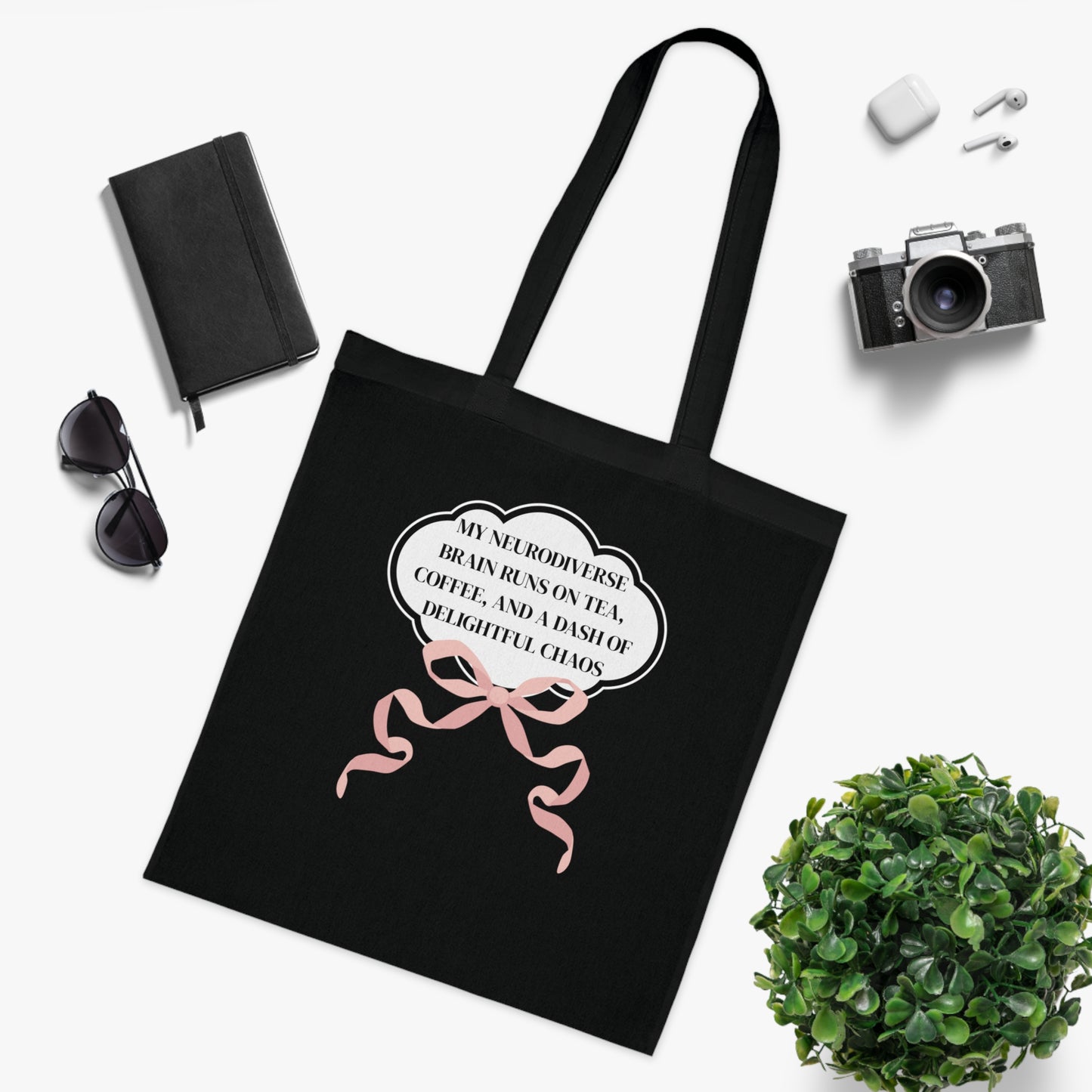 Coffee Lover Tote – Cotton Shoulder Bag Celebrating Neurodivergent Joy