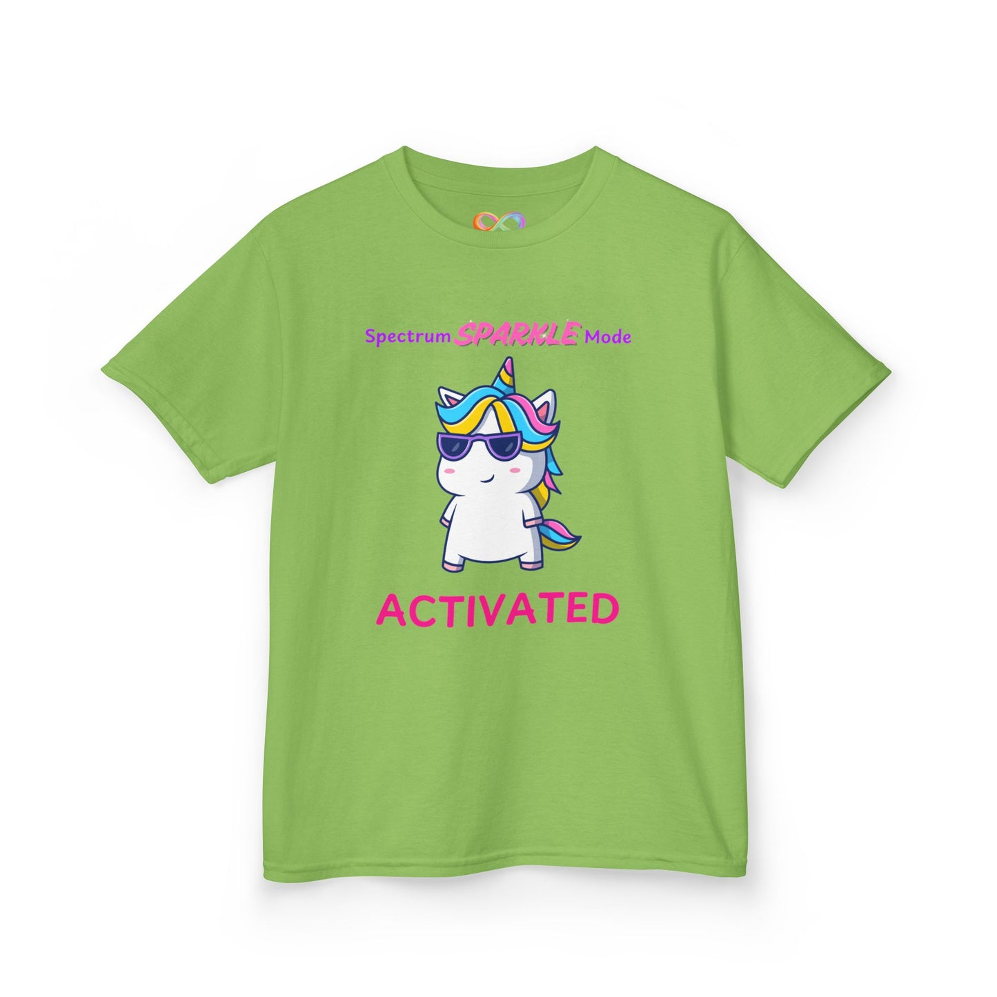 Unicorn Sparkle Mode Kids Tee – Colourful Cotton T-Shirt for Neurodivergent Joy