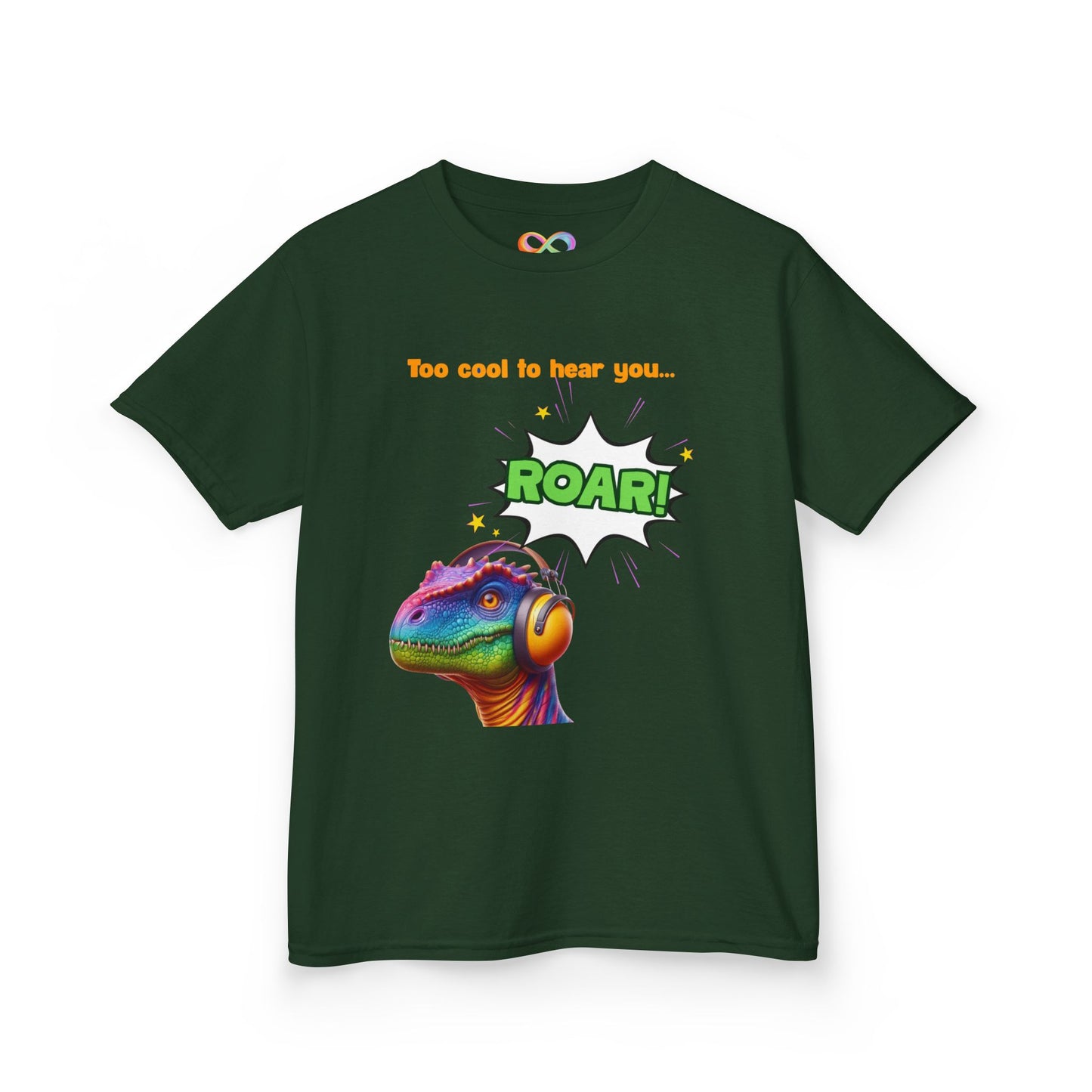 Dino Ear Defender Kids Tee – Sensory-Friendly Cotton T-Shirt for Expressive Style