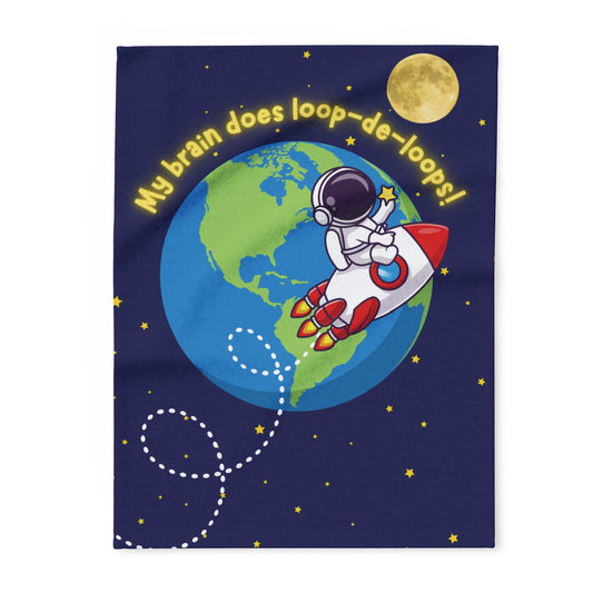Space Adventure Fleece Blanket – Cozy Polyester Throw for Kids & Neurodivergent Joy