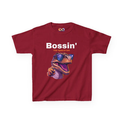 Dinosaur Boss Tee – Colourful Kids Cotton Shirt
