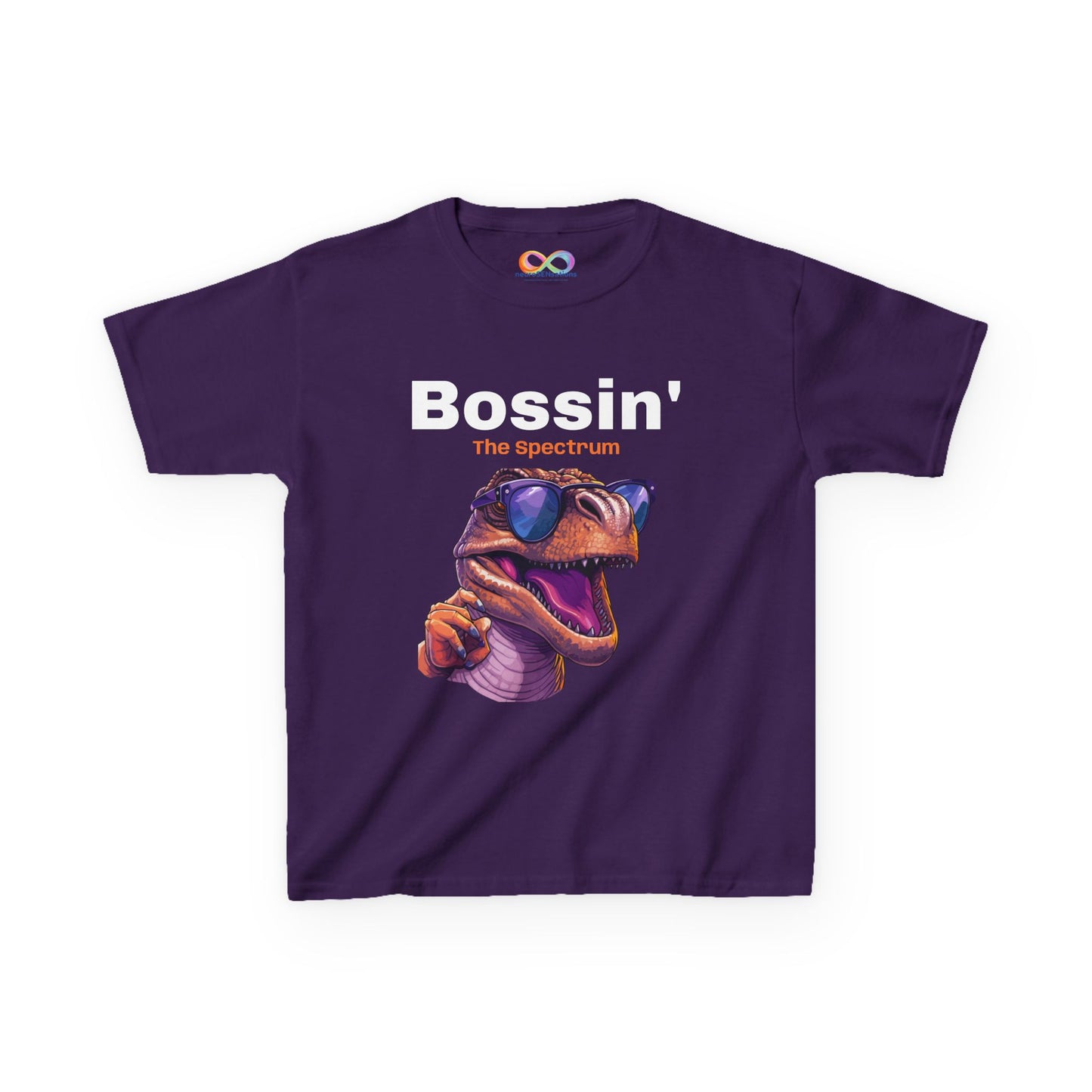 Dinosaur Boss Tee – Colourful Kids Cotton Shirt