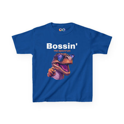 Dinosaur Boss Tee – Colourful Kids Cotton Shirt