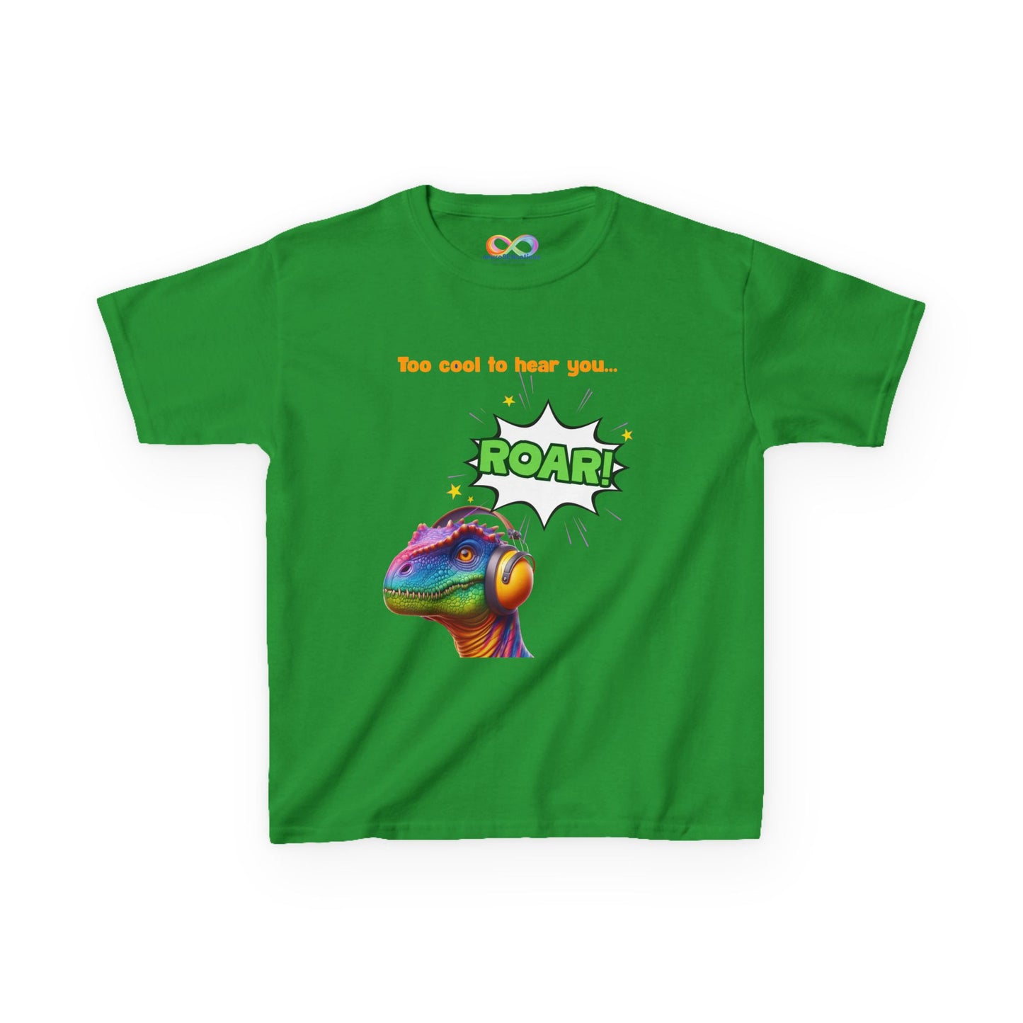 Dino Ear Defender Kids Tee – Sensory-Friendly Cotton T-Shirt for Expressive Style