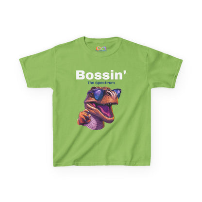 Dinosaur Boss Tee – Colourful Kids Cotton Shirt