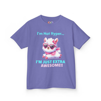 Girls Llama Tee – Colourful Cotton T-Shirt Celebrating Neurodivergent Energy & Style