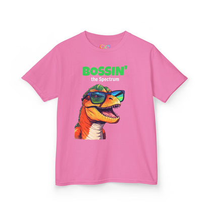 Dino Boss Kids Tee – Colourful Cotton T-Shirt for Neurodivergent Joy