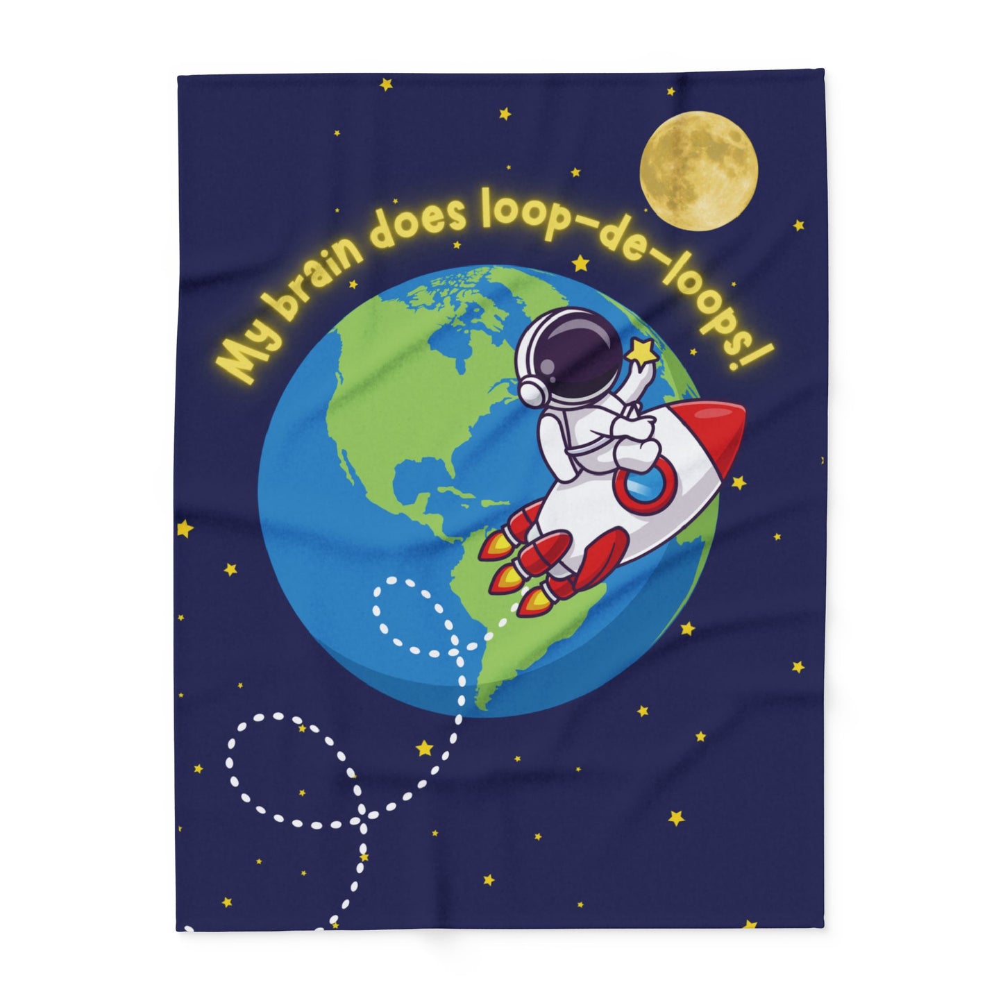 Space Adventure Fleece Blanket – Cozy Polyester Throw for Kids & Neurodivergent Joy