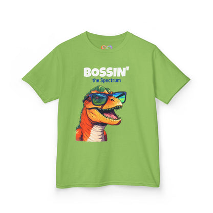 Dino Boss Kids Tee – Colourful Cotton T-Shirt for Neurodivergent Joy