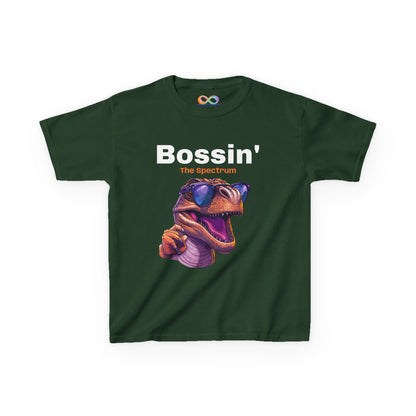 Dinosaur Boss Tee – Colourful Kids Cotton Shirt